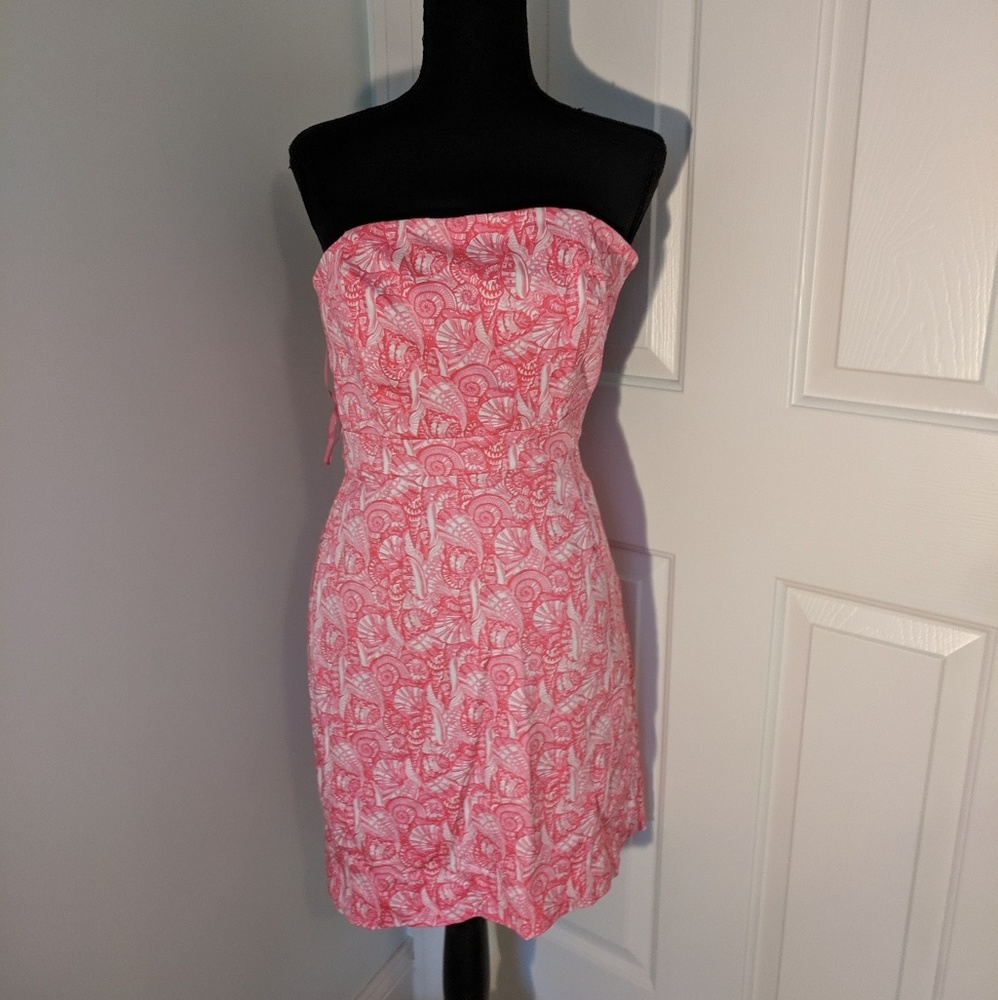 Vineyard Vines Shells all over strapless dress 0